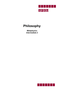 Philosophy  Metaphysics Intermediate 2