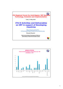 ITU-D Activities and Deliverables on IMT in support of Developing Countries