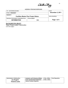 December 5, 2011 Facilities Master Plan Project Status Page 1 of 4