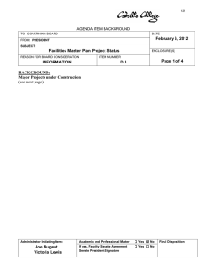 February 6, 2012 Facilities Master Plan Project Status Page 1 of 4