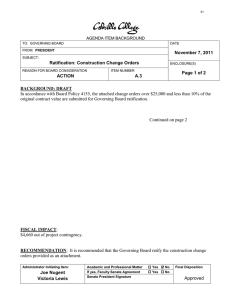November 7, 2011 Ratification: Construction Change Orders Page 1 of 2