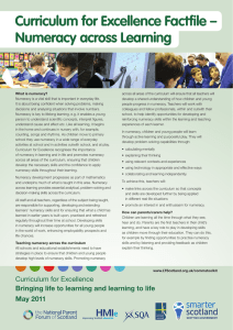 Curriculum for Excellence Factfile – Numeracy across Learning