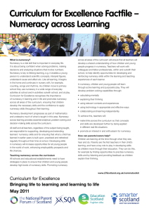 Curriculum for Excellence Factfile – Numeracy across Learning