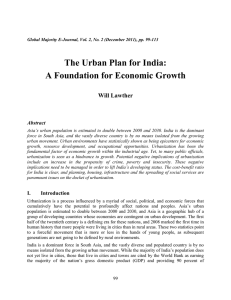 The Urban Plan for India: A Foundation for Economic Growth Will Lawther