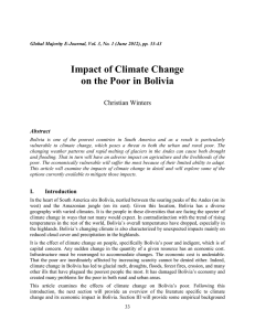 Impact of Climate Change on the Poor in Bolivia Christian Winters