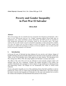 Poverty and Gender Inequality in Post-War El Salvador Olivia Bell