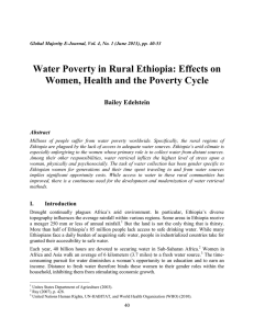 Water Poverty in Rural Ethiopia: Effects on Bailey Edelstein