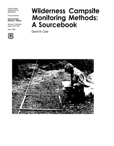 Wilderness Campsite Monitoring Methods: A Sourcebook David N. Cole