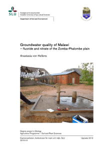 Groundwater quality of Malawi  Anastasia von Hellens