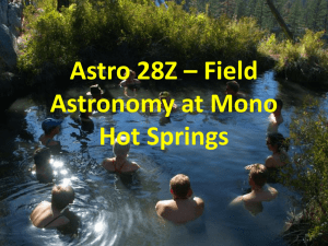 Astro 28Z – Field Astronomy at Mono Hot Springs
