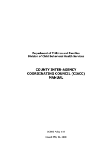 COUNTY INTER-AGENCY COORDINATING COUNCIL (CIACC) MANUAL