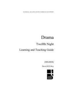 Drama Twelfth Night Learning and Teaching Guide
