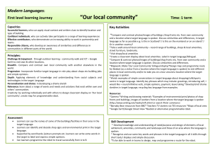 “Our local community” Modern Languages :