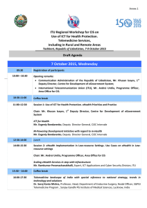 ITU Regional Workshop for CIS on Telemedicine Services,