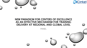 NEW PARADIGM FOR CENTERS OF EXCELLENCE