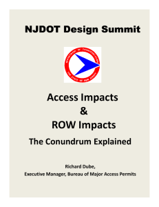 Access Impacts &amp; ROW Impacts NJDOT Design Summit