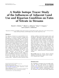 A Stable Isotope Tracer Study of the Influences of Adjacent Land