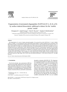 Fragmentation of protonated oligopeptides XLDVLQ (X=L, H, K or R)