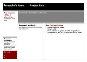 Researcher’s Name Project Title …