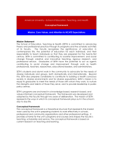 Mission Statement American University – School of Education, Teaching, and Health