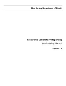 New Jersey Department of Health Electronic Laboratory Reporting  Version 1.4