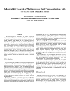 Schedulability Analysis of Multiprocessor Real-Time Applications with Stochastic Task Execution Times