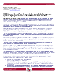 NISC Reports Record Year, Demonstrates Meter Data Management