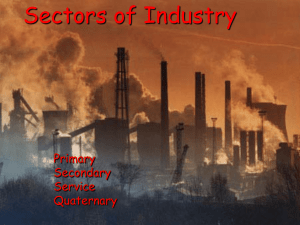 Sectors of Industry Primary Secondary Service