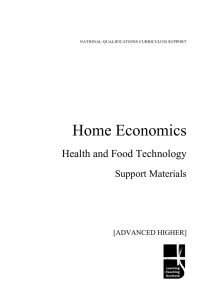 Home Economics Health and Food Technology Support Materials