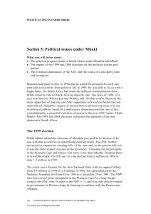 Section 5: Political issues under Mbeki