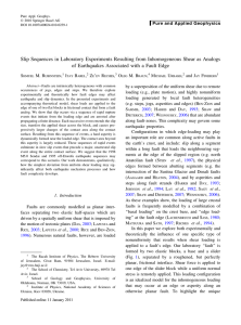 Slip Sequences in Laboratory Experiments Resulting from Inhomogeneous Shear as... of Earthquakes Associated with a Fault Edge