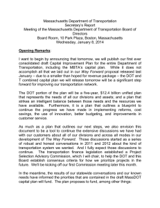 Massachusetts Department of Transportation Secretary’s Report