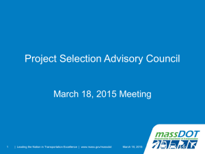 Project Selection Advisory Council  March 18, 2015 Meeting 1