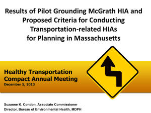 Results of Pilot Grounding McGrath HIA and Proposed Criteria for Conducting