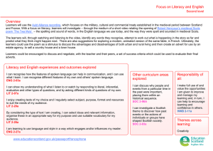 Focus on Literacy and English Overview Second level