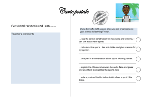 Carte postale I’ve visited Polynesia and I can……… Teacher’s comments