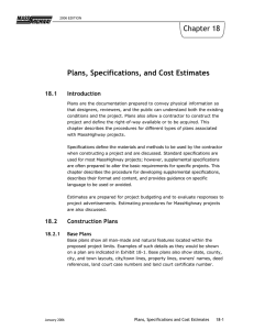Chapter 18 Plans, Specifications, and Cost Estimates 18.1 Introduction