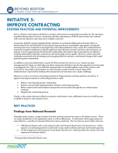 INITIATIVE 5: IMPROVE CONTRACTING EXISTING PRACTICES AND POTENTIAL IMPROVEMENTS