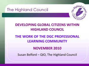 DEVELOPING GLOBAL CITIZENS WITHIN HIGHLAND COUNCIL NOVEMBER 2010