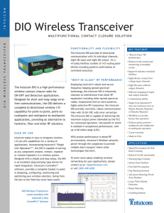 DIO Wireless Transceiver MULTIFUNCTIONAL CONTACT CLOSURE SOLUTION