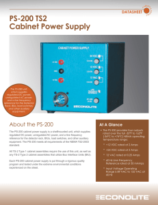 PS-200 TS2 Cabinet Power Supply DATASHEET