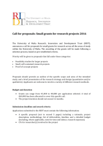 Call for proposals: Small grants for research projects 2016