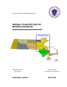 REGIONAL ITS ARCHITECTURE FOR METROPOLITAN BOSTON Commonwealth of Massachusetts