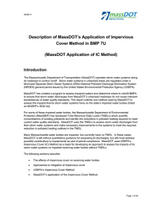 Description of MassDOT’s Application of Impervious Cover Method in BMP 7U