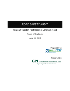 ROAD SAFETY AUDIT  Route 20 (Boston Post Road) at Landham Road