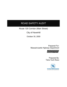 ROAD SAFETY AUDIT  Route 125 Corridor (Main Street) City of Haverhill