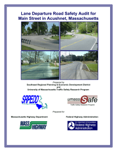 Lane Departure Road Safety Audit for Main Street in Acushnet, Massachusetts