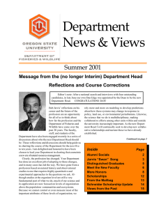 Department News &amp; Views Summer 2001