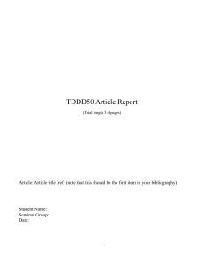 TDDD50 Article Report