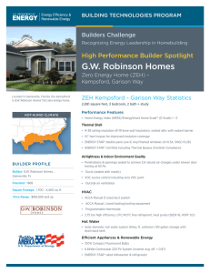 G.W. Robinson Homes High Performance Builder Spotlight Builders Challenge